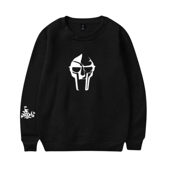 Black MF DOOM Sweatshirt Printed Metal Face Graphics Unisex