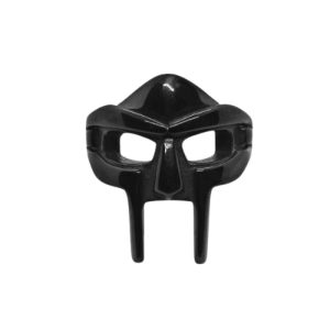 Black MF DOOM Villain Mask Ring Bold Hip Hop Stainless Steel