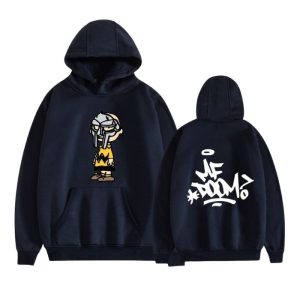 MF DOOM Character Graffiti Double Sided Hoodie Navy