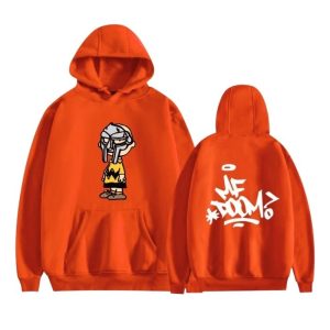 MF DOOM Character Graffiti Double Sided Hoodie Orange