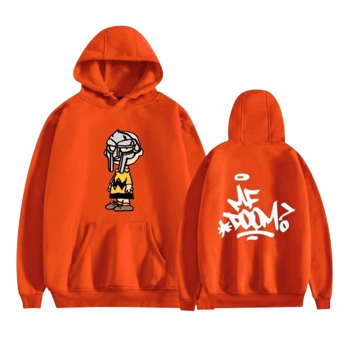 MF DOOM Character Graffiti Double Sided Hoodie Orange