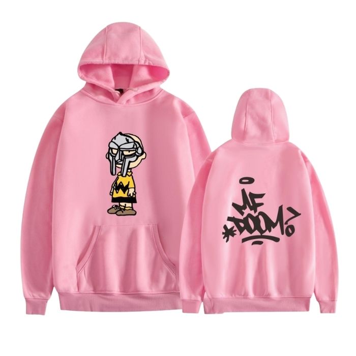 MF DOOM Character Graffiti Double Sided Hoodie Pink