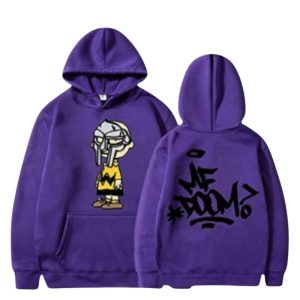 MF DOOM Character Graffiti Double Sided Hoodie Purple
