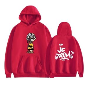MF DOOM Character Graffiti Double Sided Hoodie Red