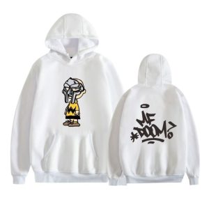 MF DOOM Character Graffiti Double Sided Hoodie White