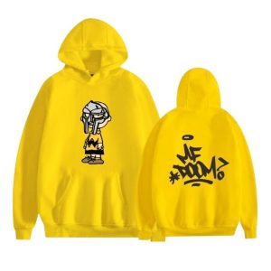 MF DOOM Character Graffiti Double Sided Hoodie Yellow