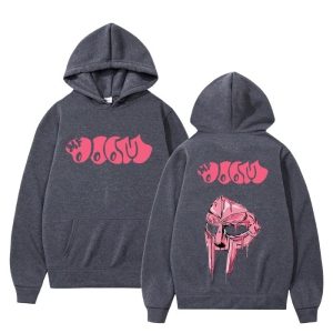 MF DOOM Charcoal Grey Dripping Mask Logo Hoodie