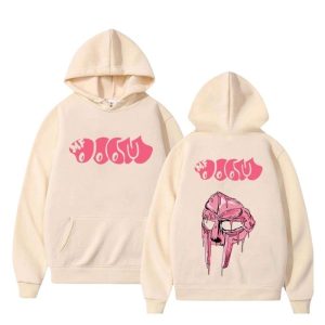 MF DOOM Cream_Beige Dripping Mask Logo Hoodie