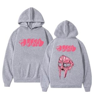MF DOOM Light Grey Dripping Mask Logo Hoodie