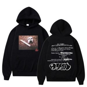 MF DOOM Madvillain Note & Mask Double Sided Hoodie Black