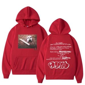 MF DOOM Madvillain Note & Mask Double Sided Hoodie Red