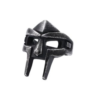 MF DOOM Mask Ring Blackened Grunge Design GÇô Villain Metal Face