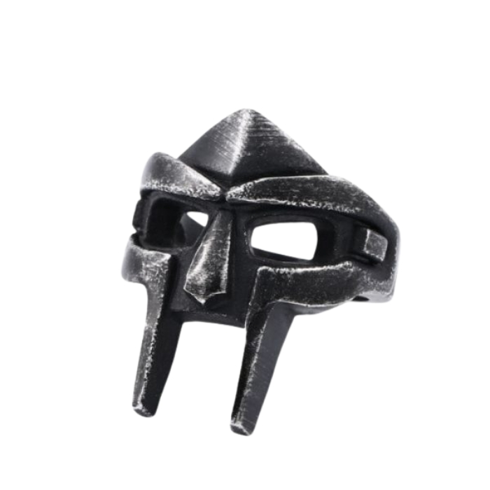 MF DOOM Mask Ring Blackened Grunge Design GÇô Villain Metal Face