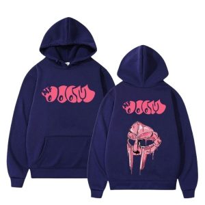 MF DOOM Navy Blue Dripping Mask Logo Hoodie