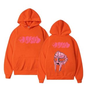 MF DOOM Orange Dripping Mask Logo Hoodie