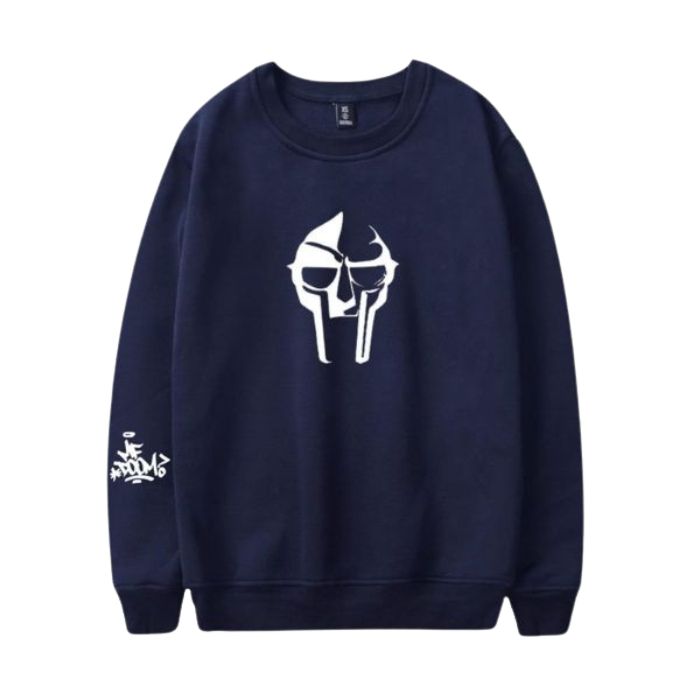 MF DOOM Sweatshirt Navy Blue Villain Mask Printed