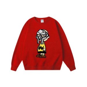 MF DOOM Sweatshirt Red RIP Daniel Dumile Unisex Character Print