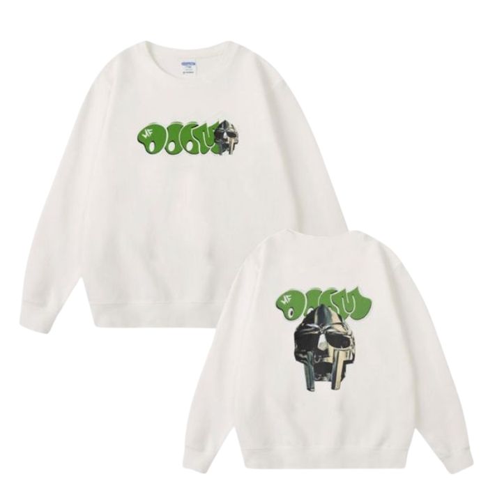 MF DOOM White Sweatshirt Graffiti Trconk MF DOOM White Sweatshirt Graffiti Trconk