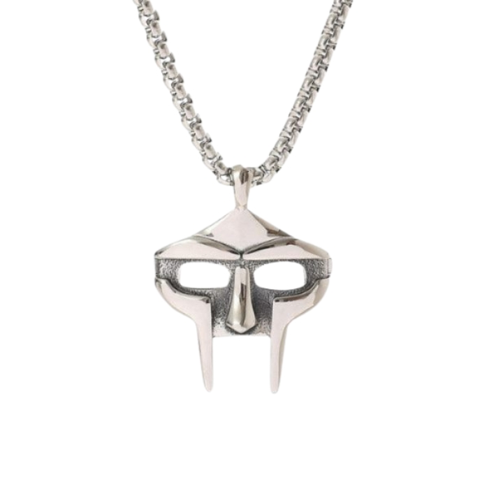 Shiny Chrome MF DOOM Mask Pendant Smooth Texture Shiny Chrome MF DOOM Mask Pendant Smooth Texture