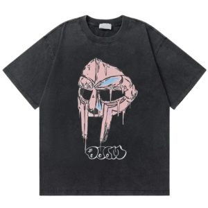 Rapper MF DOOM Vintage Washed Black Striped Tee
