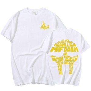 MF DOOM All Caps T Shirt – Madvillain Aliases & Mask Graphic