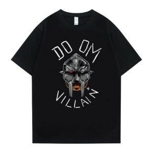 MF DOOM Black T Shirt With Madvillain Metal Face Graphics