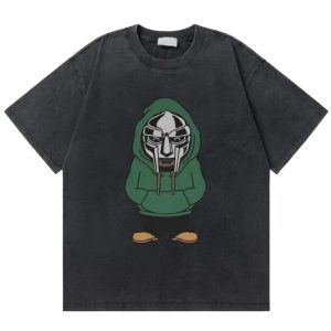 MF DOOM Hooded Mask T-Shirt – Exclusive Black Washed Streetwear