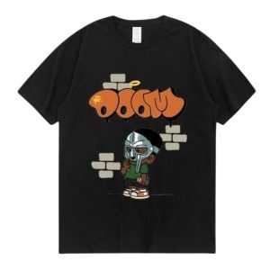 MF Doom Orange Logo T Shirt Washed Graphic