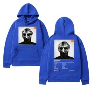 Blue MF DOOM Hoodie Madvillainy GÇô Front & Tracklist Back