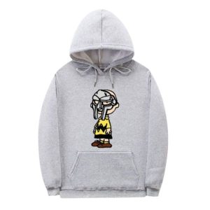 MF DOOM Hoodie – Grey x Charlie Brown Cartoon Mashup Art