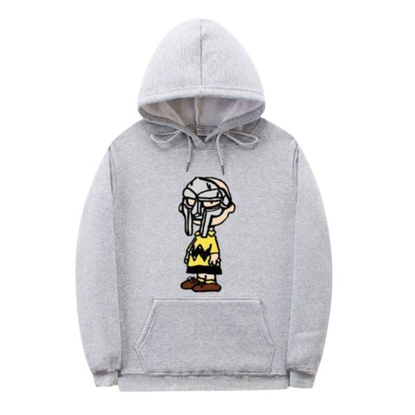 MF DOOM Hoodie – Grey x Charlie Brown Cartoon Mashup Art MF DOOM Hoodie – Grey x Charlie Brown Cartoon Mashup Art