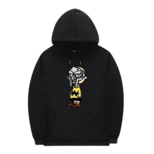 Official MF DOOM Charlie Brown Hoodie Black Cartoon Mash Print